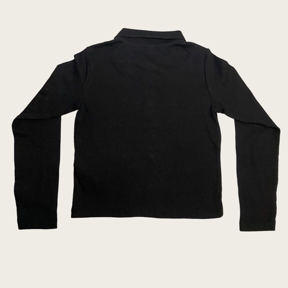 Zara - Boys Longsleeve Rib Knit Polo - Black - Size 9 - Picture 2 of 5